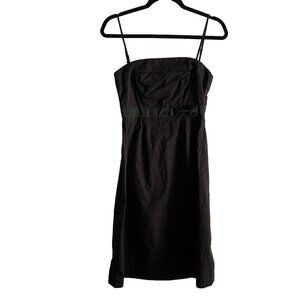 Bitten By Sarah Jessica Parker Women Sz 2 Black Spaghetti Strap Bow Waist Dress
